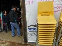 11 yellow stacking chairs(sell for one money)