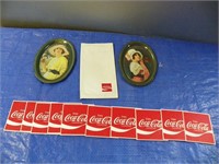 Coca-Cola note pad cover, mini trays & coasters