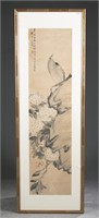 A Chinese painting of flowers and birds.