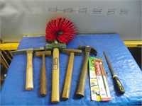Qty of hammers, air hose, file etc