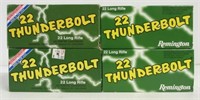 (4) Full boxes of Remington .22 Thunderbolt long