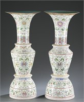 Pair of Chinese famille rose vases.