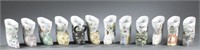 A set of 12 famille rose zodiac vases.