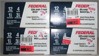 (4) Full boxes of Federal 12 gauge 2 3/4" 4 shot