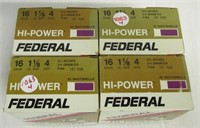 (4) Full boxes of Federal 16 gauge 2 3/4" 4 shot