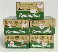 (5) Full boxes of Remington 16 gauge 2-3/4" 6