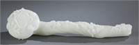 A carved white jade ruyi scepter.