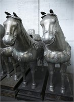 Pair of Chinese silver horses.