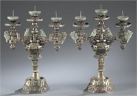 Pair of Chinese silver candlesticks.
