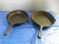 9" & a 10" cast fry pans