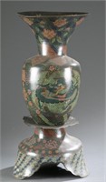 A large Japanese cloisonne vase.