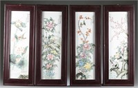 "Four Seasons" painted porcelain panels.