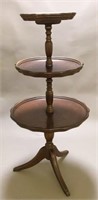 Three Tier Butler Table With Brass Claw Feet