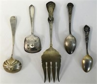 Sterling Silver Collector's Spoons & Serving Piece