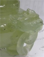 Jade colored Chinese glass container