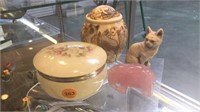 4 PC - FIGURINES & CONTAINERS