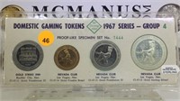 SET OF 1967 GAMING TOKENS WITH STERLING SILVER