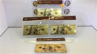 4 PC "GOLD" BANKNOTES