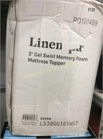 Linen Spa Queen  3" Gel Swirl Memory Foam $110