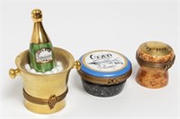 Limoges Chamart Porcelain Boxes-Champagne & Caviar
