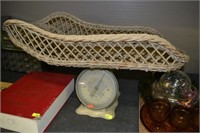 Vintage Wicker Baby Scale