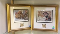 PAIR OF SIGNED FRAMED "CIRCUS COLLECTION" PRINTS