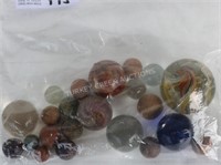 COLLECTION OF OLD MARBLES, SWIRL ETC.