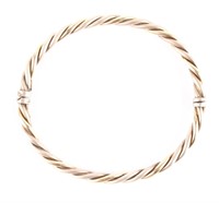 14K YELLOW GOLD STERLING TWISTED BRACELET
