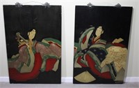 PAIR OF LARGE CHINESE LACQUER WALL HANGINGS