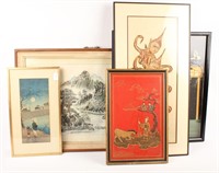 (6) PIECES OF MIXED CHINESE ARTWORK