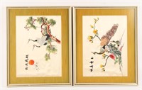 PAIR OF CHINESE SILK EMBROIDERIES