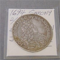 1694 Saxony 2/3 Thaler Johann Georg IV