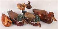 6 MIXED WOODEN CARVED DUCK DECOYS