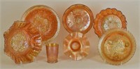 Collection Of Marigold Carnival Glass