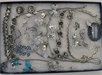 Collection Of Silvertone Costume Jewelry