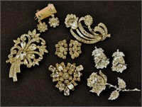 Collection Of Rhinestone Pins And Earrings