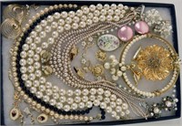 Collection Of Pearl Costume Jewelry