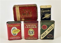 Collection Of Five Tobacco Pocket Tins