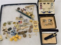 Collection Of Cuff Links And Pin Backs
