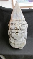 Folk carved garden gnome 30 inches tall