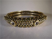 Large crystal studded bangle bracelet by Iman