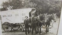 Matted photograph Walkers Ice Co. wagon