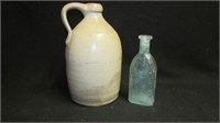 Lot small finger jug and Boston Cocaine bottle