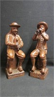 Two early Dutch wood carvings musicians LoLo