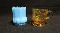 Victorian glass lot, childs mug & toothpick