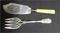 1814 London sterling fish slice & serving fork