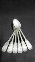 Set of 6 large sterling London 1854 spoons