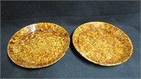 Pair of large Bennington ware pie dishes