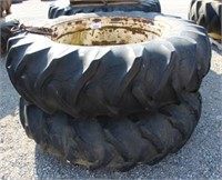 PAIR OF 16.9X38 T-RAIL DUALS