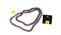 30" 8-11mm bronze freshwater pearl necklace with